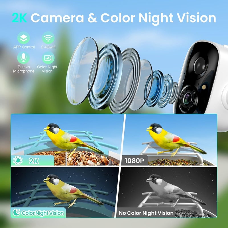 isYoung Smart Bird Feeder with Camera, 2K HD, Dual Granary, AI Identify 16,000+ Birds, Auto-Capture, Motion Detection, 5W Solar, 170° Wide View, Ideal Gift for Birds Lovers, Outdoor Bird Watching. - Image 3